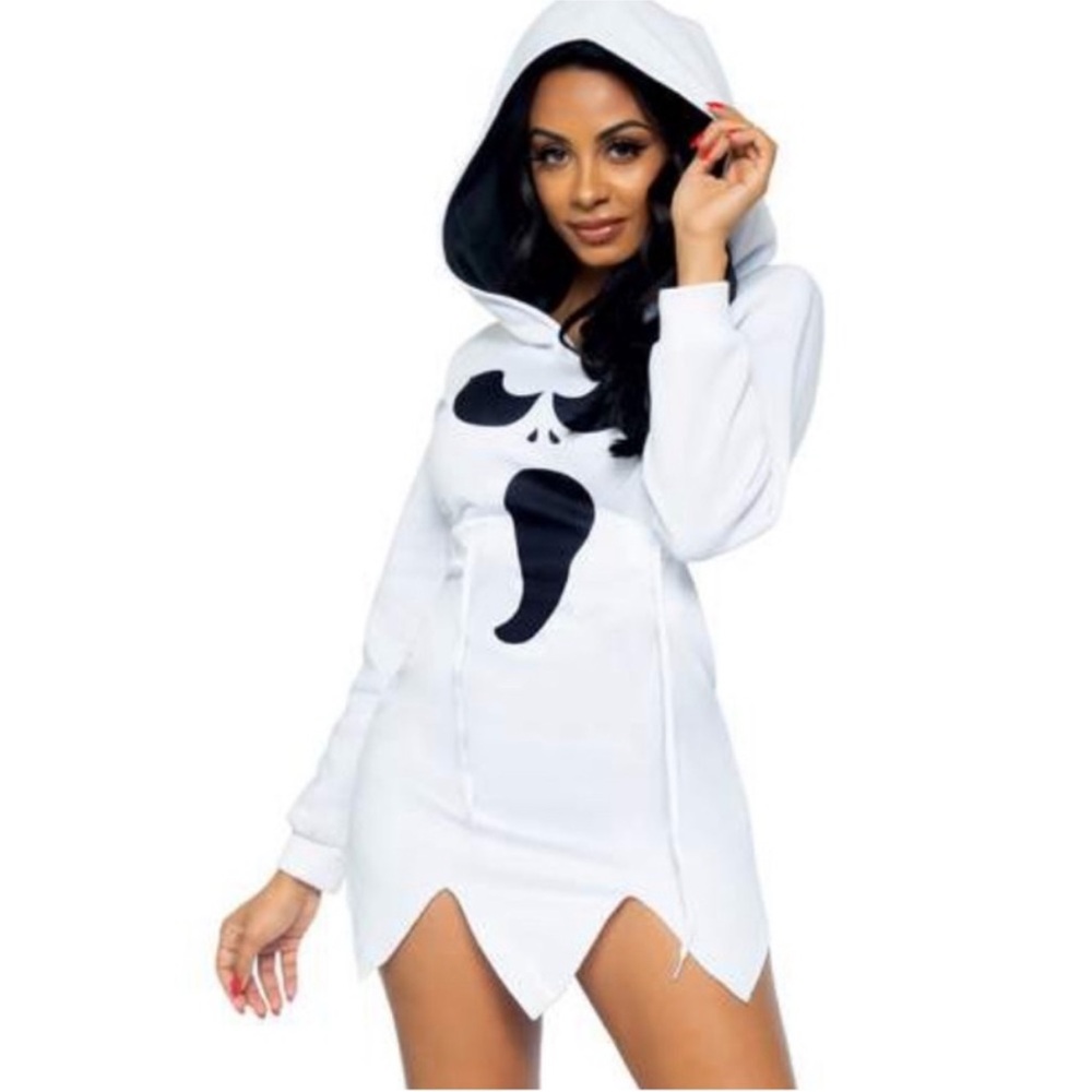 Leg Avenue Ghost Hoodie Dress Costume NWT Large